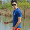 Blue Quick-Dry T Shirt O-Neck Breathable