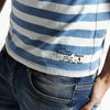 Fashion O-neck Short-sleeved Slim Fit Blue Striped T-Shirt