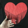 Short Sleeve Tops Tees Fashion Tassel Heart Tshirt