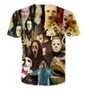 3D Print Short Sleeve Horror Movie Cinema Killers Character T shirt