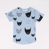 Cotton Jersey Allover Cat Print Short Sleeves T shirts