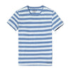 Fashion O-neck Short-sleeved Slim Fit Blue Striped T-Shirt