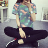 Korean Retro Animal Dinosaur Printing T shirt