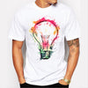 Color Painted Bulb Design Short Sleeve Tees
